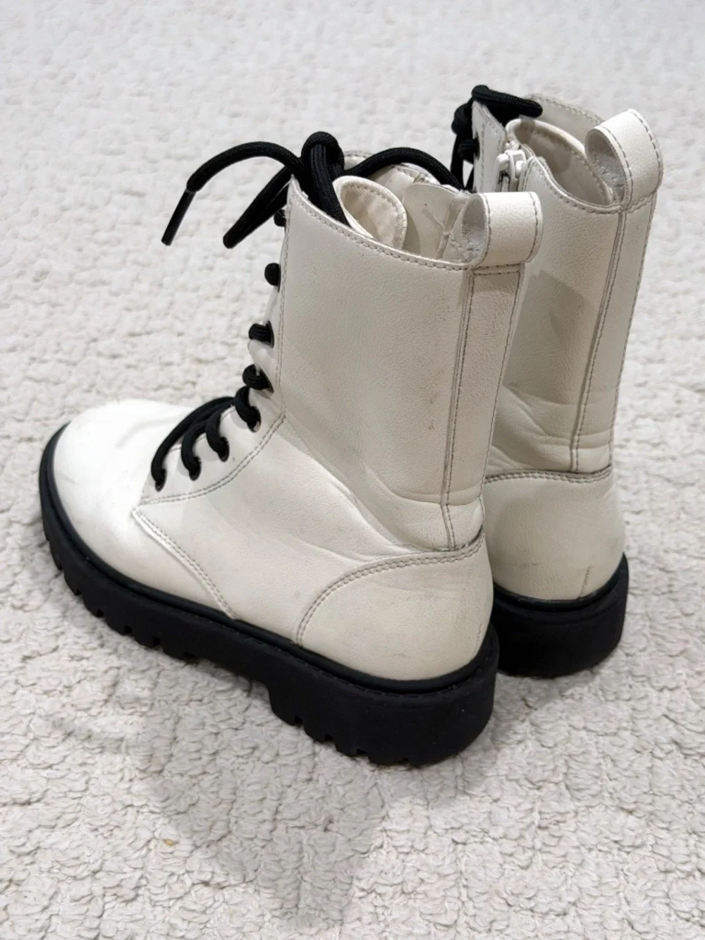 Kids Art Class White Combat Boots Size 13